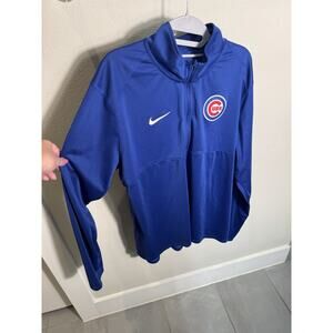 Blue Nike Dri-Fit Long Sleeve Pullover Sweatshirt Chicago Cubs Men's S Small